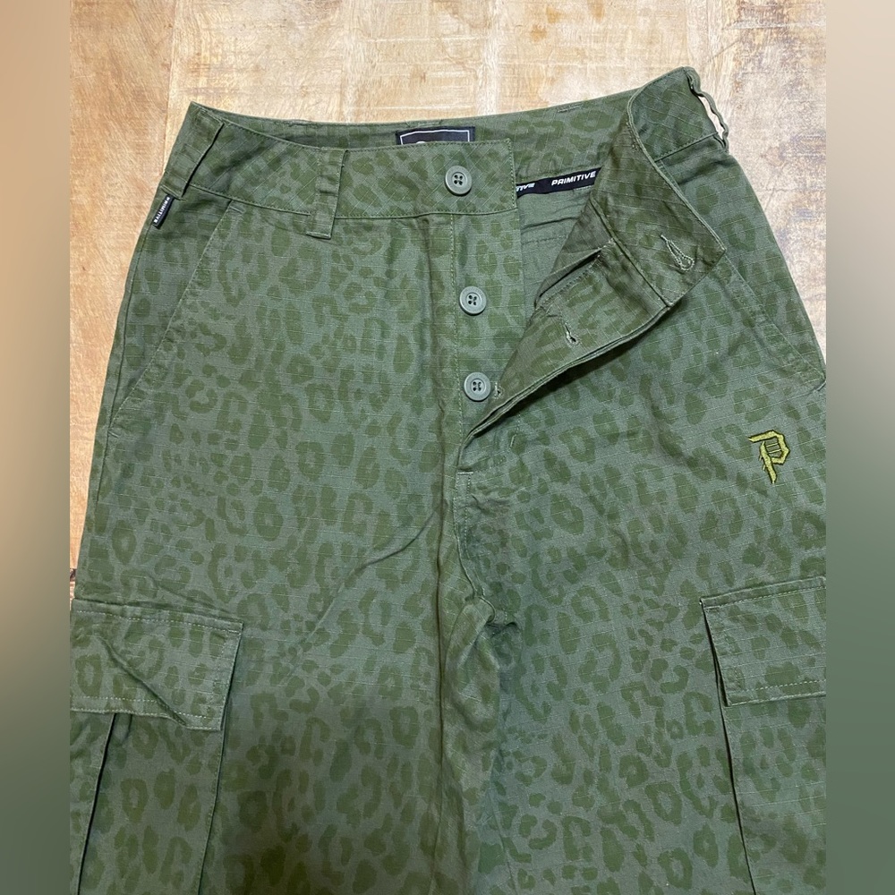 Primitive Brand Green Leopard Print Cargo Pants
